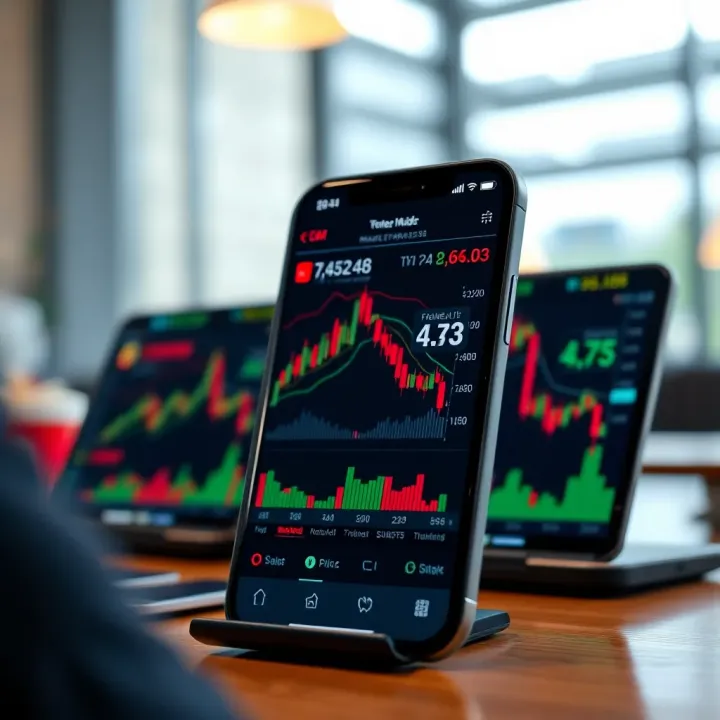 User-friendly mobile trading application interface displaying stock market data and charts
