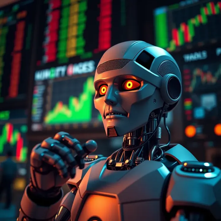 Visual representation of benefits and risks associated with using binary option robots for trading
