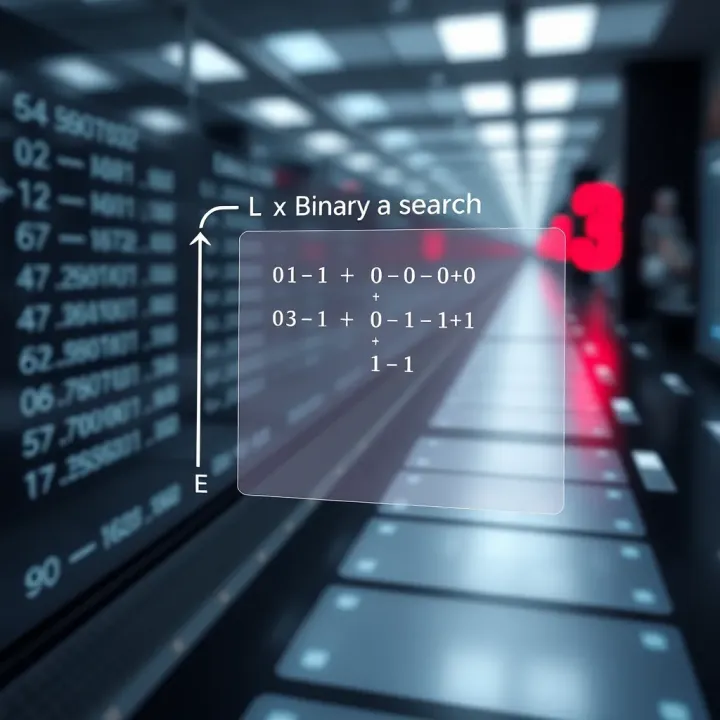 Diagram illustrating the binary search algorithm narrowing down search range on a sorted list