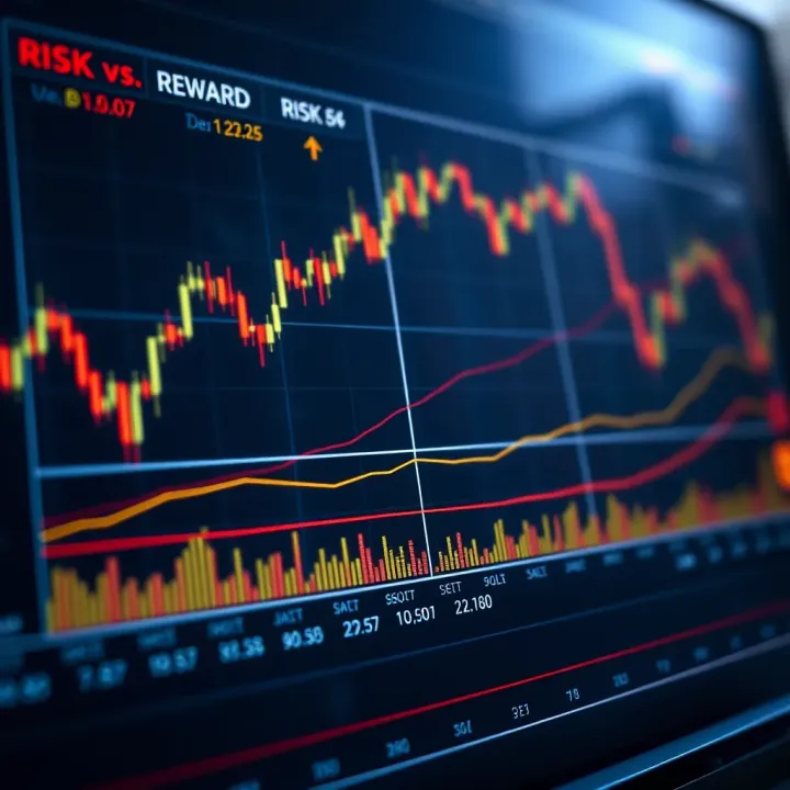 Chart illustrating risk vs reward considerations and decision points in binary trading