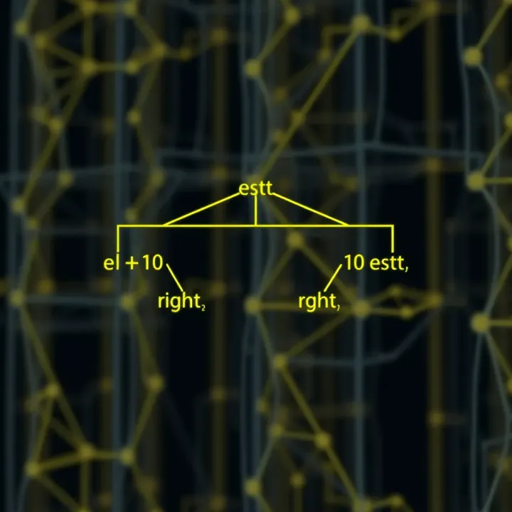 Diagram showing the binary tree node structure with pointers to left and right child nodes