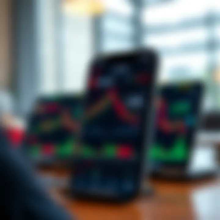 User-friendly mobile trading application interface displaying stock market data and charts