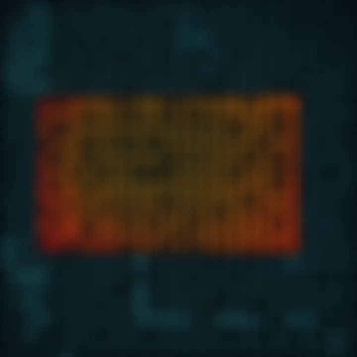 Graphical representation of a binary relation matrix showing the presence or absence of relations between set elements
