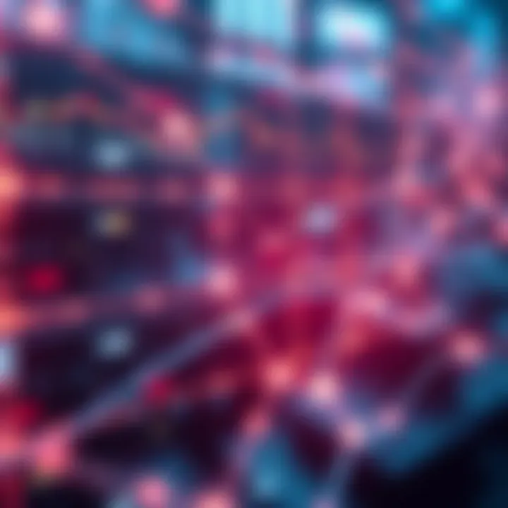 Conceptual representation of digital communication network highlighting binary data transmission