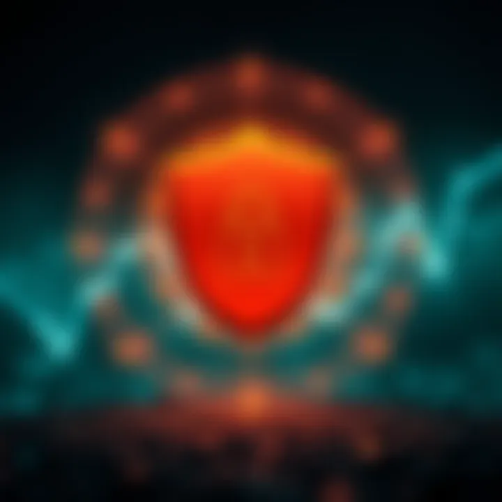 Illustration of a shield symbolizing strong security measures for protecting digital assets