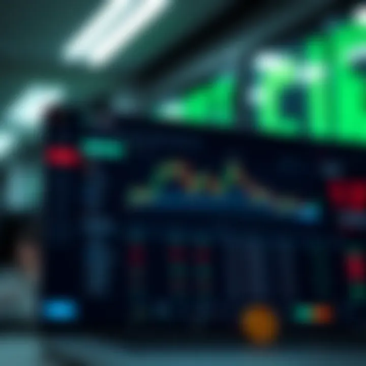 Dashboard of a cryptocurrency trading platform showing live price charts and trading options