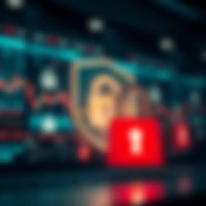 Conceptual graphic showing secure forex trading with locks and digital security symbols