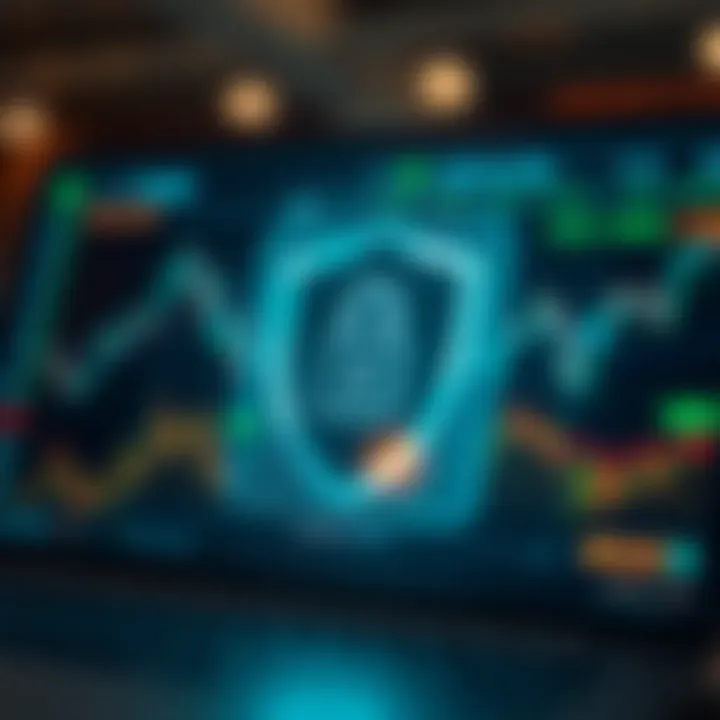 Secure digital shield symbolizing protection and security in online financial transactions