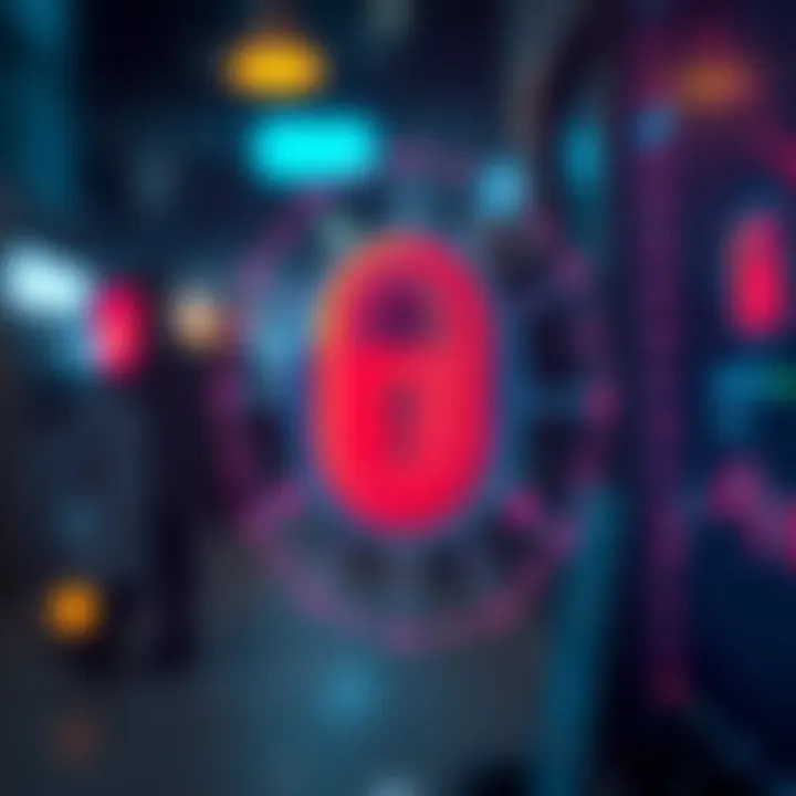 Illustration of secure digital transactions with padlock and currency symbols