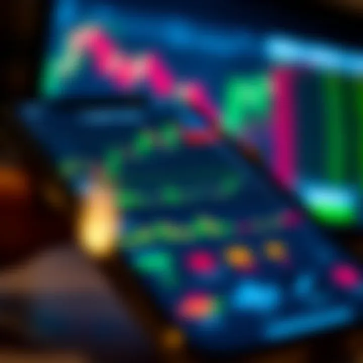 User-friendly trading app interface on a smartphone showing stock charts and market data