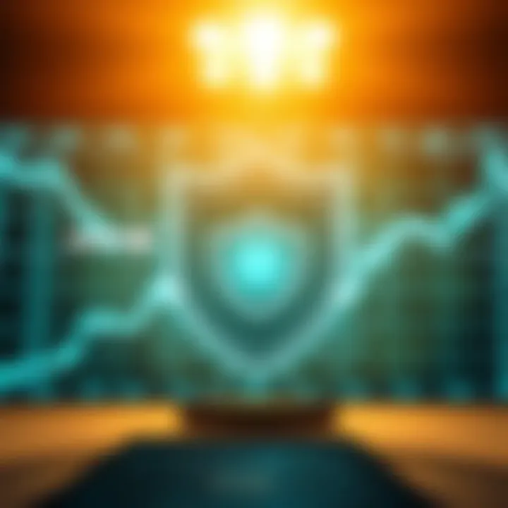 Illustration of a secure digital shield symbolizing protection and safety in online forex trading