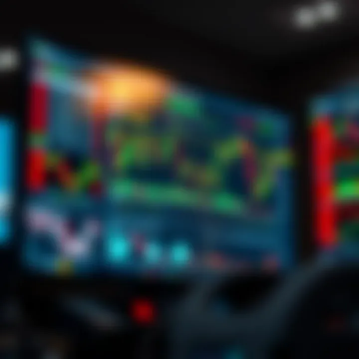 Detailed forex trading course curriculum displayed on a digital screen with charts and graphs