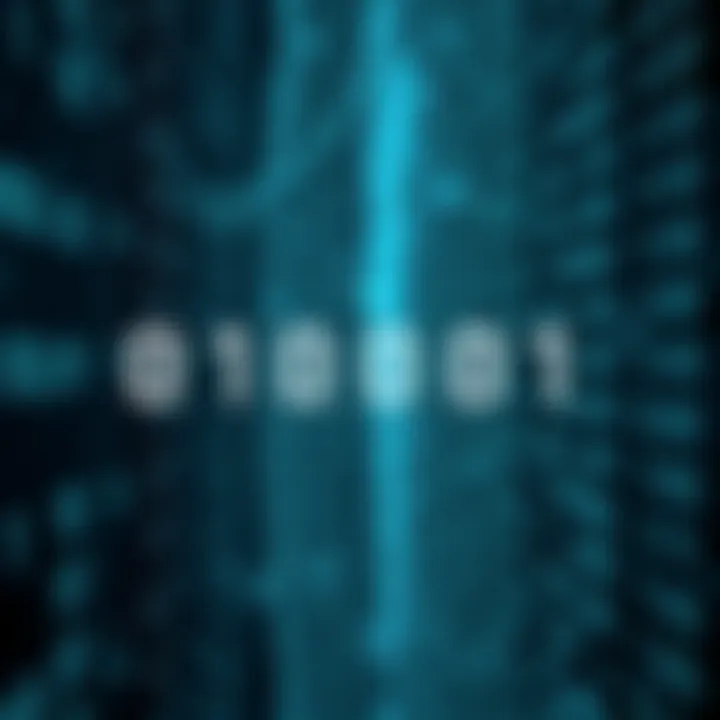 Binary Digits Converting to Text Characters Binary digits sequence transforming into text characters