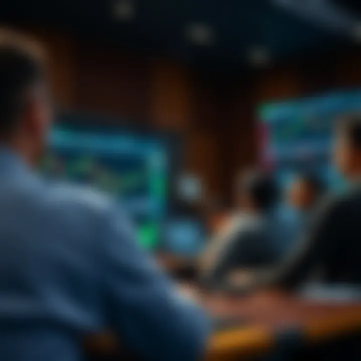 Interactive Forex Trading Course in Karachi Classroom setting with students engaged in a forex trading course with instructor explaining market trends