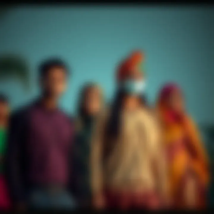 Illustration showing diverse gender expressions reflecting Pakistani cultural attire