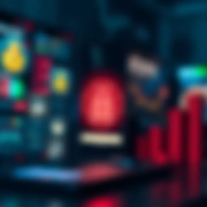 Illustration of safe trading environment with secure icons, app notifications, and investment growth symbols