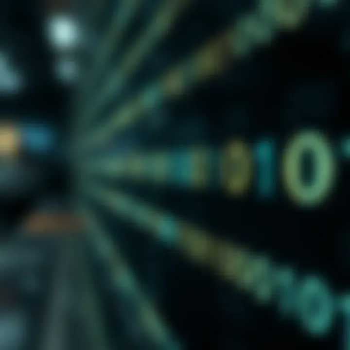 Diagram illustrating binary code with alternating zero and one digits