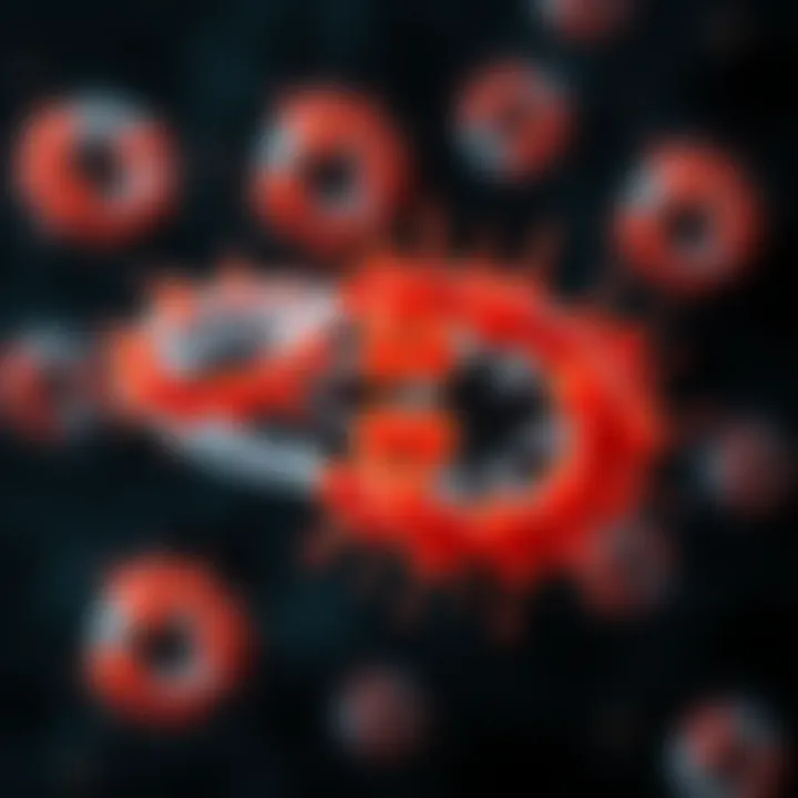 Diagram illustrating bacterial cell division through binary fission with DNA replication and cell elongation