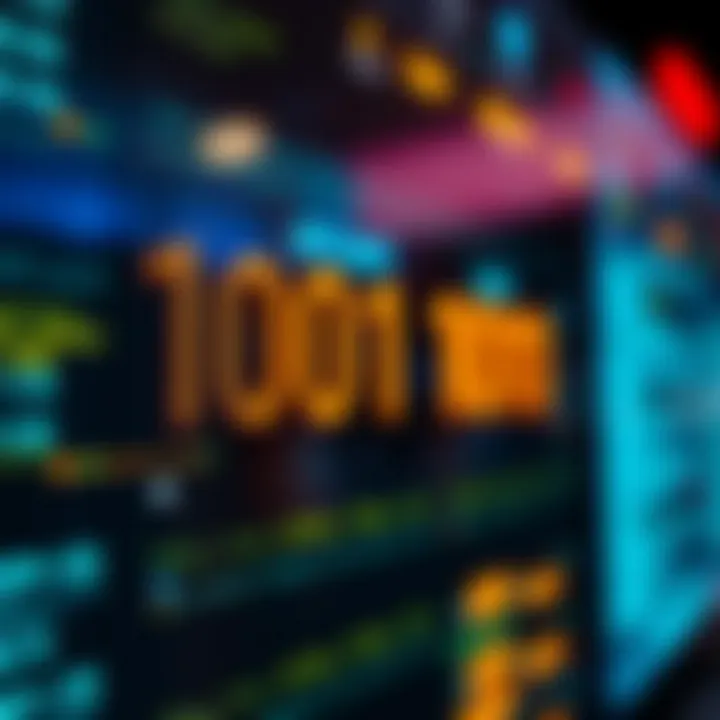 Diagram showing binary digits representing data within a computer system