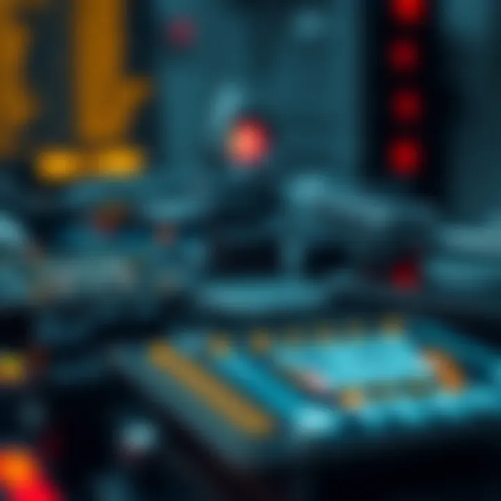 Illustration of binary code powering electronic devices and computing technology