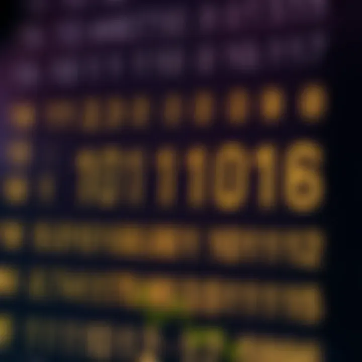 Diagram showing binary digits arranged to represent data in digital systems