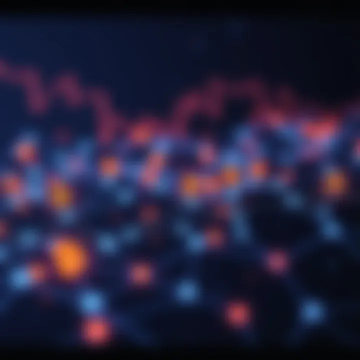Cryptocurrency Network Illustrating the Influence of Trading Bots Cryptocurrency symbols interconnected with digital network representing impact of trading bots