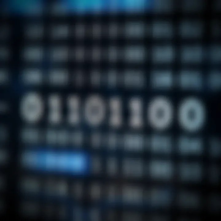 Diagram illustrating the binary number system with zeros and ones