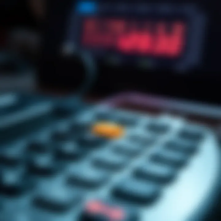 Digital calculator displaying binary addition results with highlighted input keys