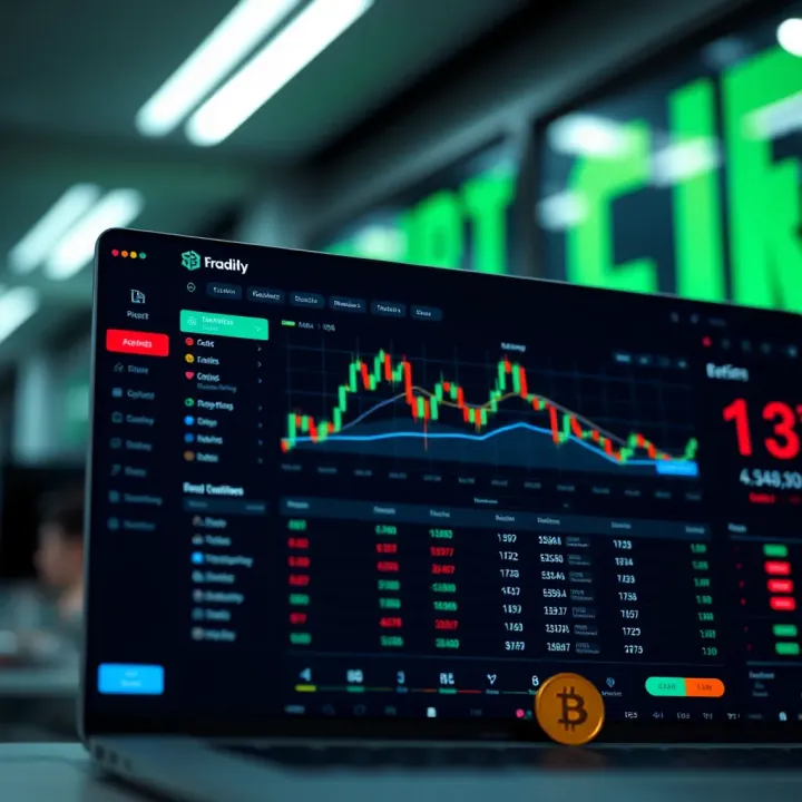 User Interface of a Cryptocurrency Trading Platform Dashboard of a cryptocurrency trading platform showing live price charts and trading options