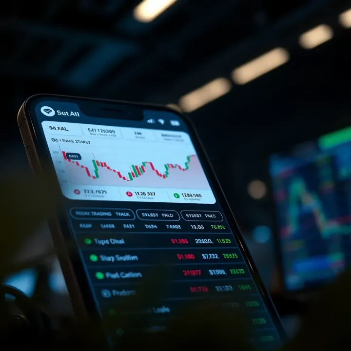 User-friendly interface of a stock trading application displaying real-time market data and trading options