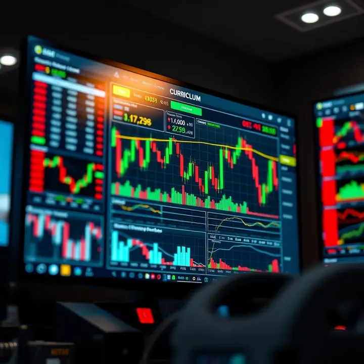 Forex Trading Course Curriculum Overview in Islamabad Detailed forex trading course curriculum displayed on a digital screen with charts and graphs