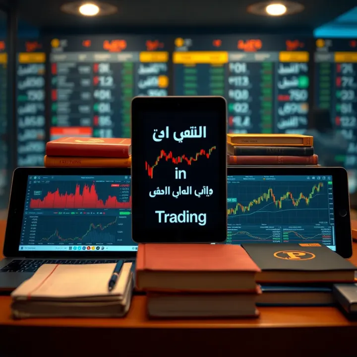 Collection of digital devices displaying crypto trading resources in Urdu