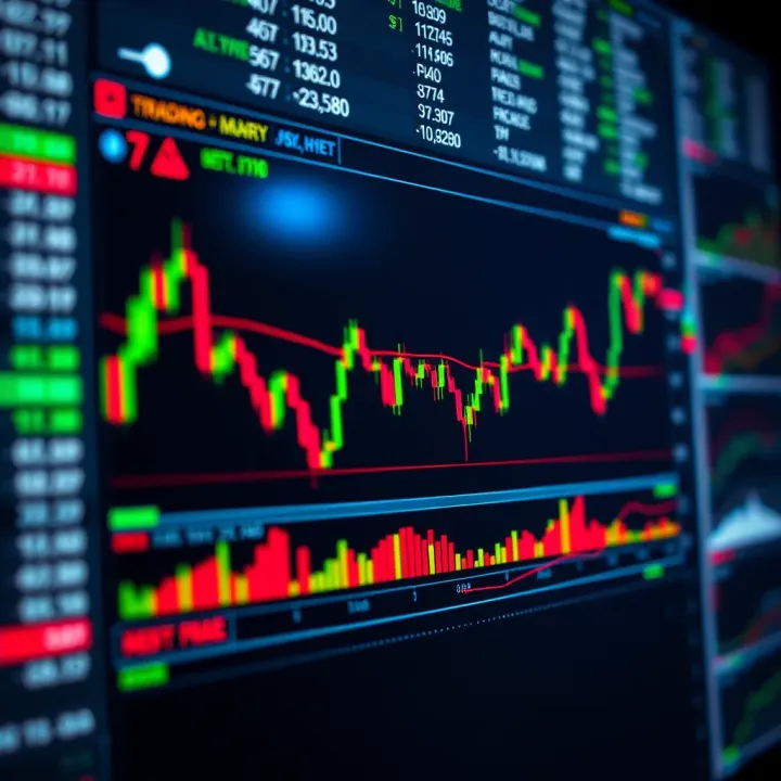 Graph showing binary options trading trends and market analysis