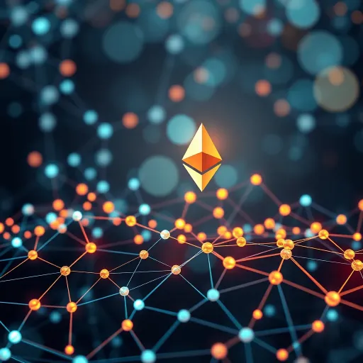 Ethereum Blockchain Network and Future Potential Conceptual representation of blockchain and Ethereum network connectivity illustrating future potential