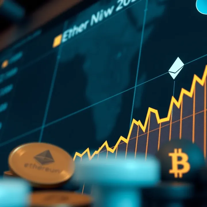 Graph showing upward trend of Ethereum price influenced by technological innovation and market factors