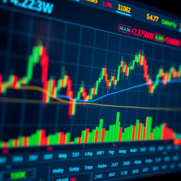 Forex Trading Chart with Analytical Tools Interactive forex trading chart displaying currency pair trends and key technical indicators