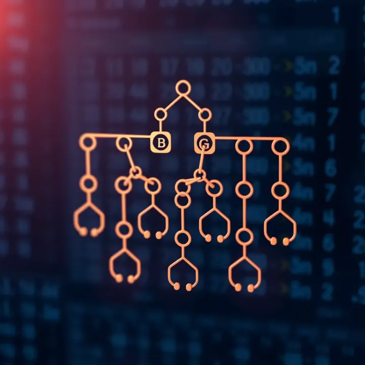 Diagram showing a binary search tree with nodes arranged according to BST properties