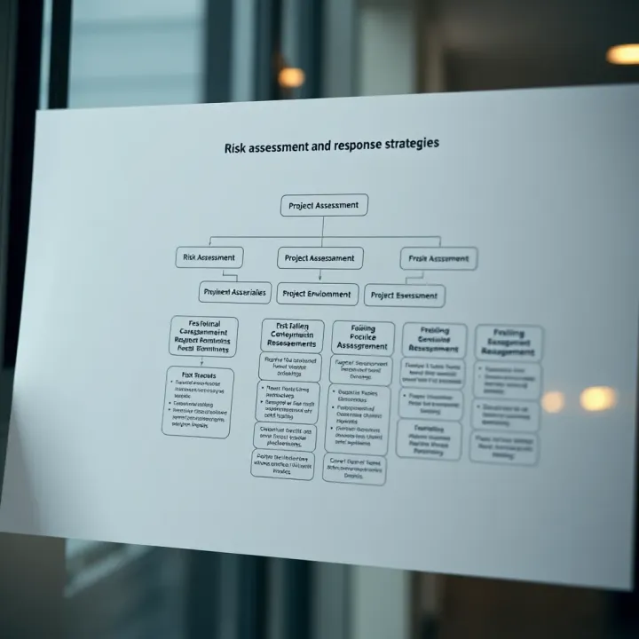 Flowchart showing risk assessment and response strategies tailored for project environments in Pakistan
