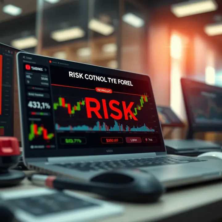 Risk Control and Technology in Forex Trading Graphic depicting risk management strategies and trading technology tools for the Pakistani forex market