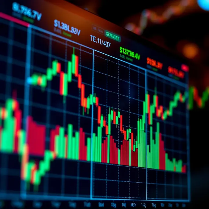 Chart illustrating common trading patterns such as head and shoulders and double top in a stock market graph