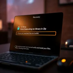 Recovery Interface for Verifying and Installing Zip Files Recovery tool interface with options for verifying and flashing zip files