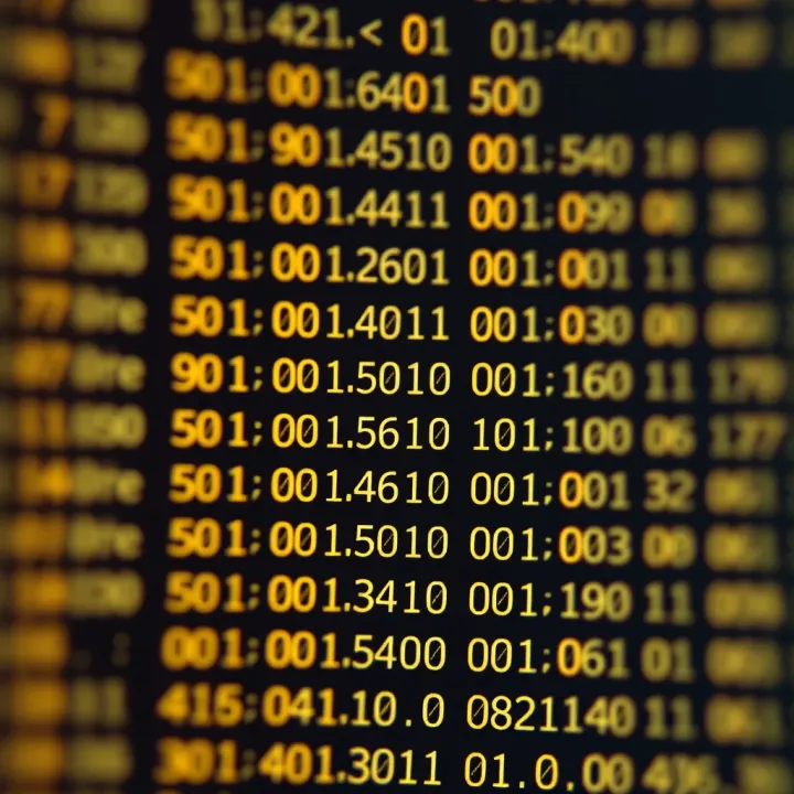 Diagram showing binary digits representing ASCII characters