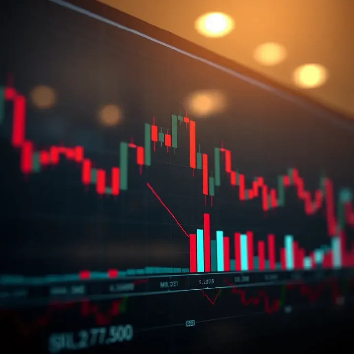 Bearish Reversal Pattern Indicating Market Weakness Candlestick chart showing a classic bearish reversal pattern signaling potential market decline