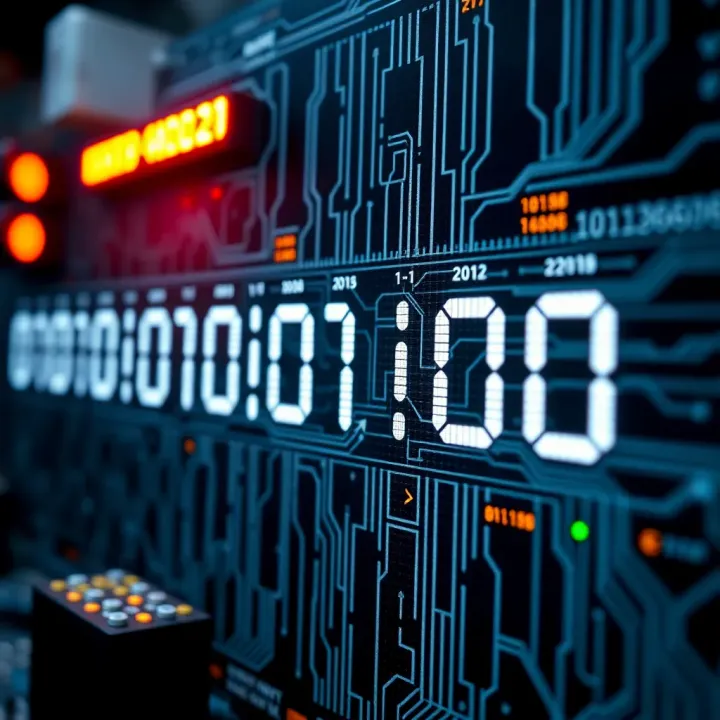 Diagram showing binary digits representing data in digital electronics