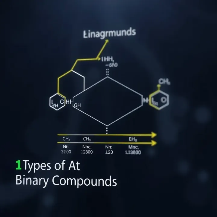 Diagram illustrating types of binary compounds with chemical symbols representing elements bonded together