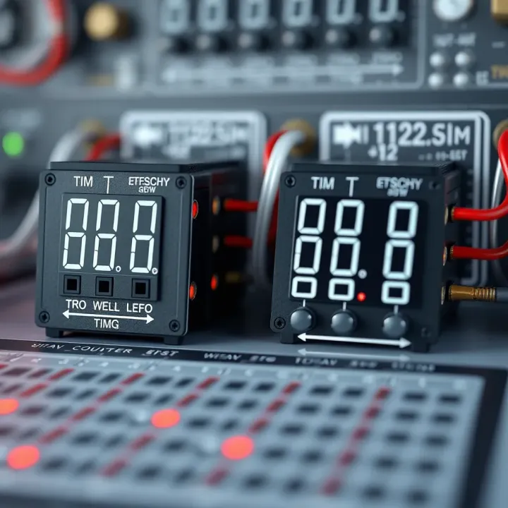 Comparison chart showcasing asynchronous versus synchronous binary counters with timing and control signals