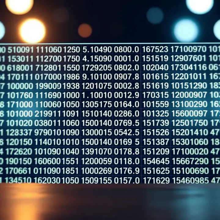 Illustration showing binary digits arranged in columns with corresponding decimal values