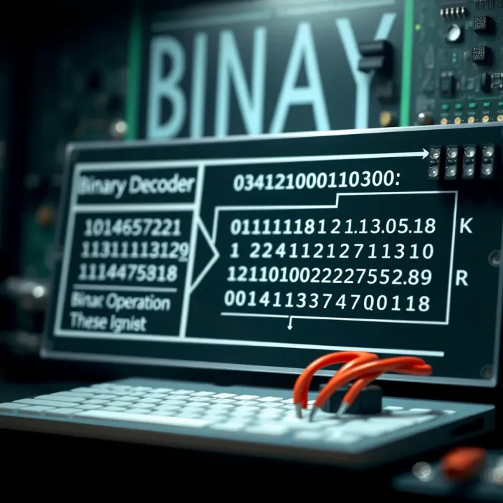 Basic Operation of a Binary Decoder Diagram illustrating the basic operation of a binary decoder converting binary inputs to unique output signals