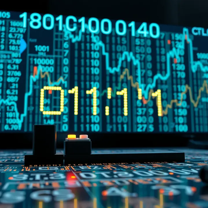 Visual depiction of binary arithmetic operations with digital signals and logic gates