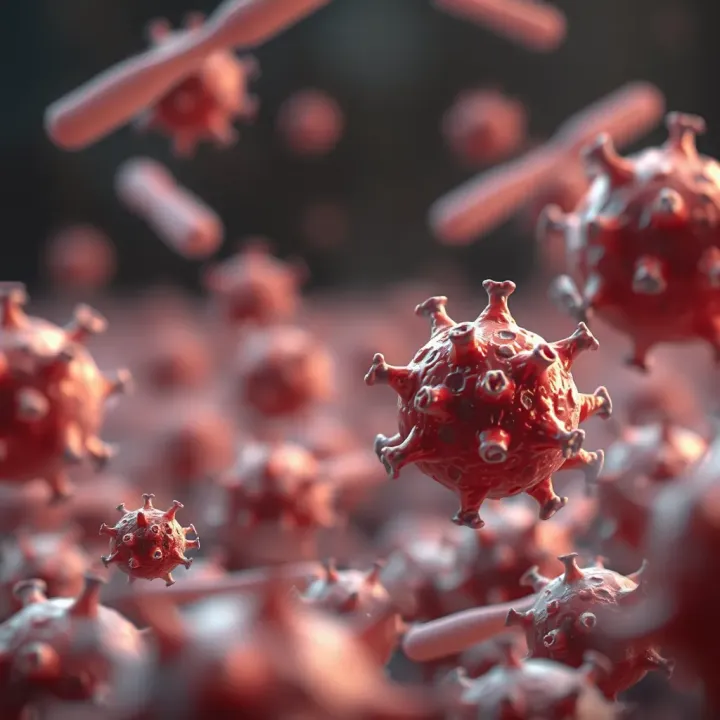 Visualization of bacterial population increasing rapidly due to binary fission highlighting antibiotic resistance development